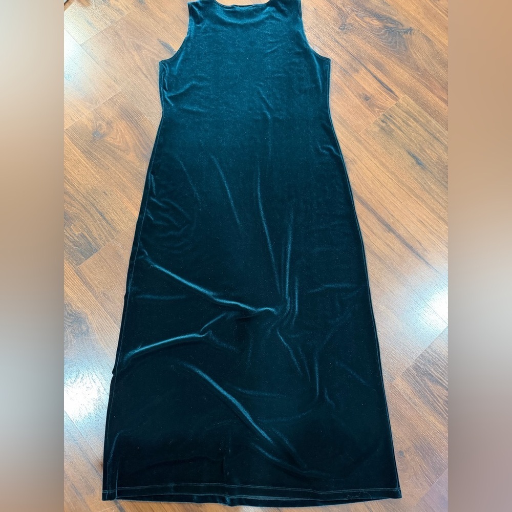 AGB Byer California green sleeveless velvet dress, size 12, made in the U.S.A - Picture 6 of 6